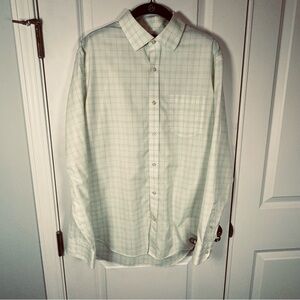 Banana Republic Men’s Green Plaid Non-Iron Dress Shirt Medium 15–15.5